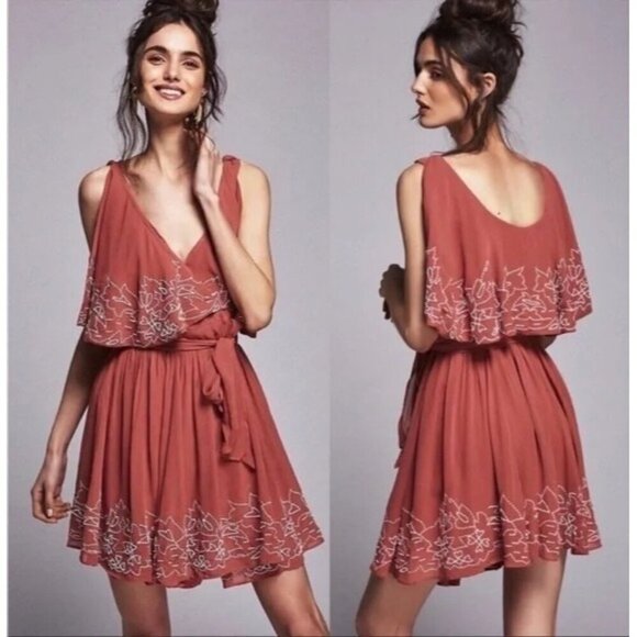Free People Dresses & Skirts - Women's - Free People Sylvia Beaded Wrap Dress, Size XS